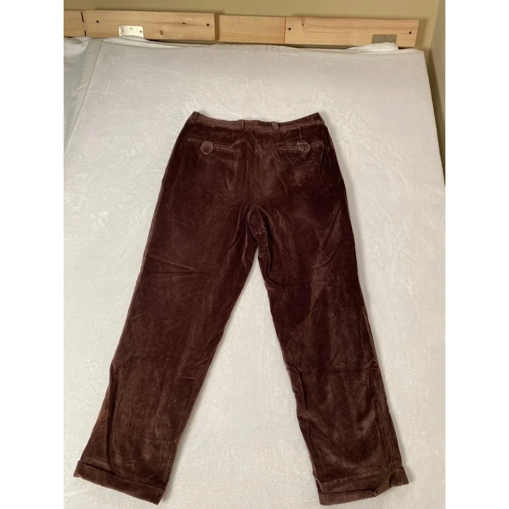 Bigsby & Kruthers Mens‎ 36x31 Brown Corduroy Pleated Cuffed Pants Made in Canada